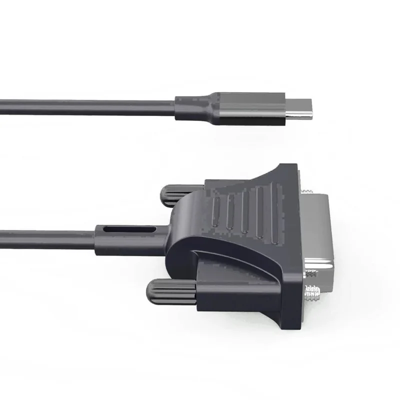 HC-65 USB 3.1 Type-C til DVI adapterkabel, 1080P video kabel til MacBook, laptop, monitor, projector - Sort