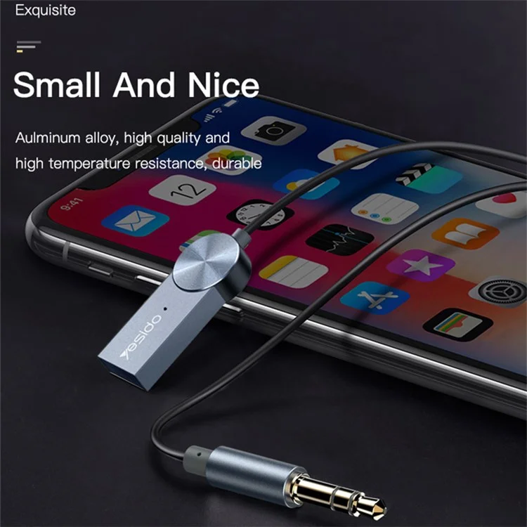 Yesido YAU24 3,5 mm Aux Car Bluetooth Audio Receiver Adapter Für Musik Und Freisprechanrufe