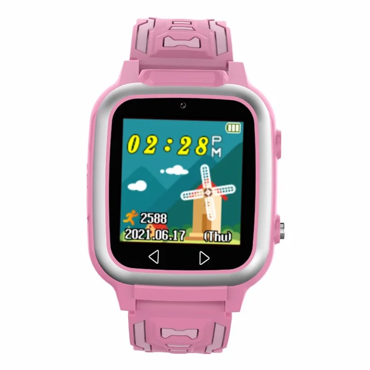 Y08 1.44inch Kinder Smart Watch Music Mp3 Player Foto Bildungsspiele Schrittzähler - Rosa