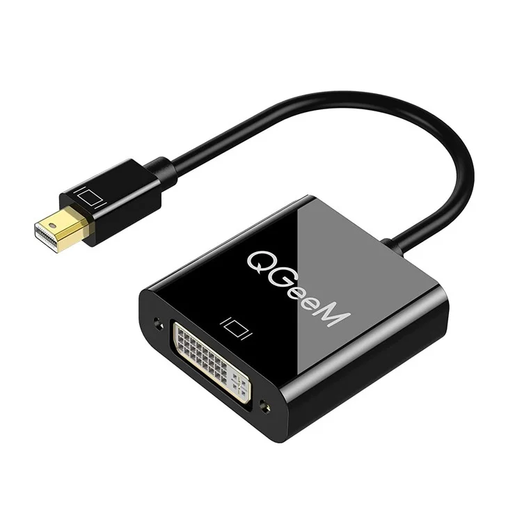 QGEEM QG-HD27 Mini DP vers Câble Adaptateur DVI Mini DisplayPort Mâle vers Femelle DVI Compatible avec MacBook Port Thunderbolt Moniteur Projecteur