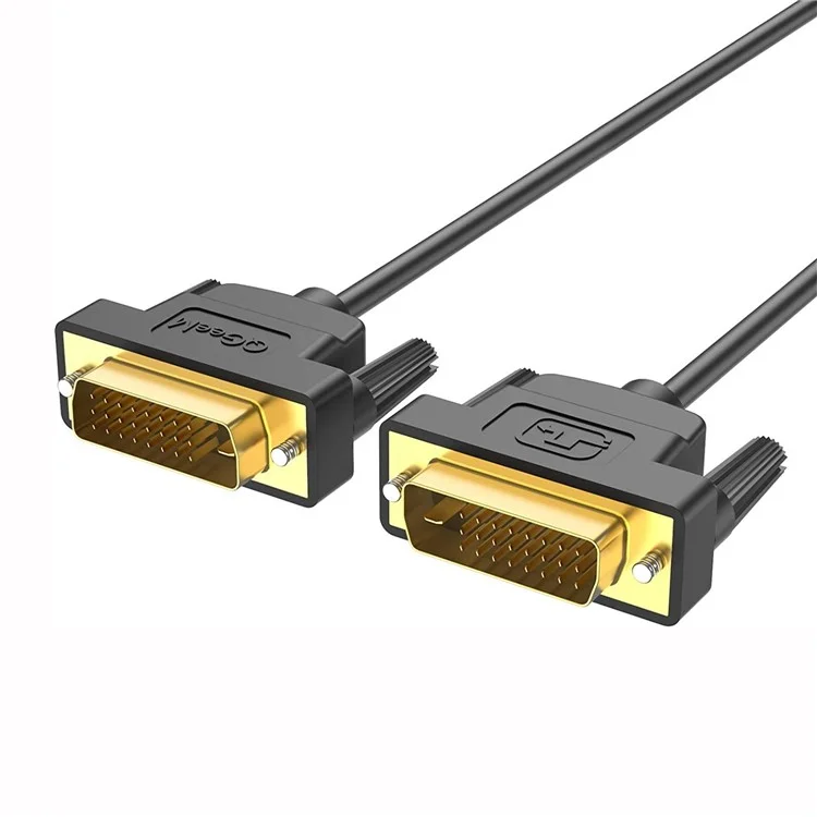 QGEEM QG-HD15 1.8m DVI Male to DVI Male Cable Adapter Dual-Link Cord Converter Support 2560x1600/60Hz Compatible with DVI-D (24+1)