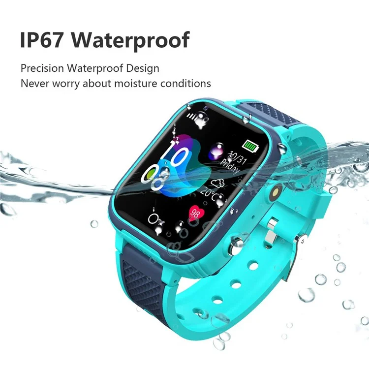 Reloj inteligente para niños LT21 con pantalla táctil IPS de 1,4 pulgadas, contador de pasos, resistente al agua, 4G, en color negro.