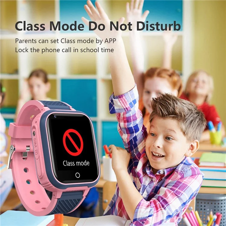 Reloj inteligente para niños LT21 con pantalla táctil IPS de 1,4 pulgadas, contador de pasos, resistente al agua, 4G, en color negro.