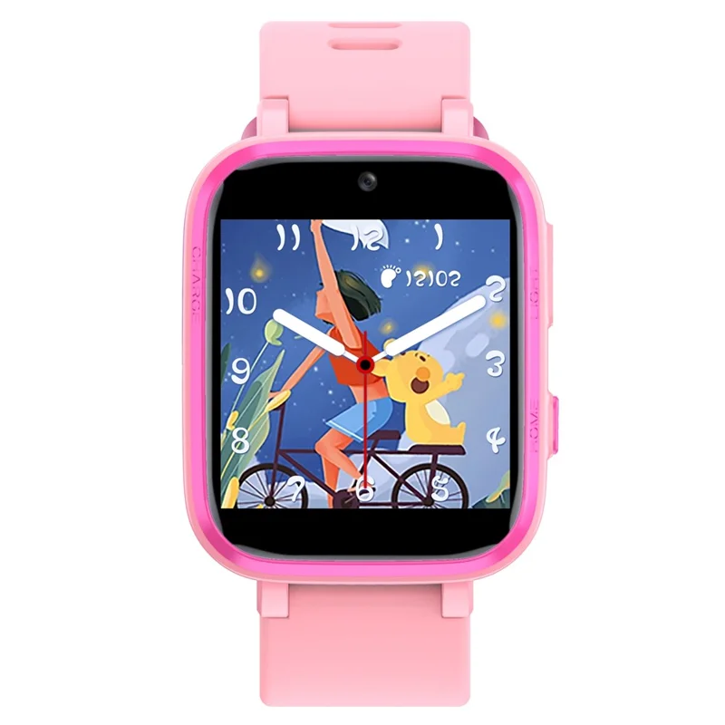 Y90 PRO Kids Smart Watch Waterproof Dual Camera Pedometer Flashlight Music Game Student Smart Bracelet - Pink