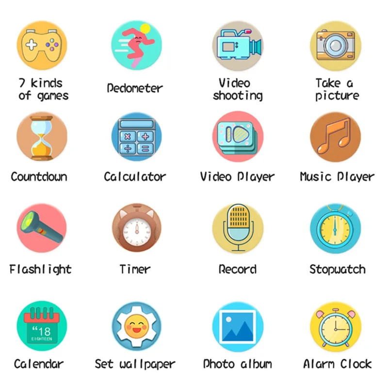 Y90 PRO Kids Smart Watch Waterproof Dual Camera Pedometer Flashlight Music Game Student Smart Bracelet - Pink