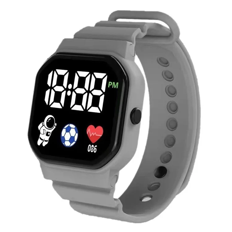 C3-12 Student Smart Watch 1.5" LED Screen Electronic Watch Astronaut Pattern Waterproof Watch - Grey