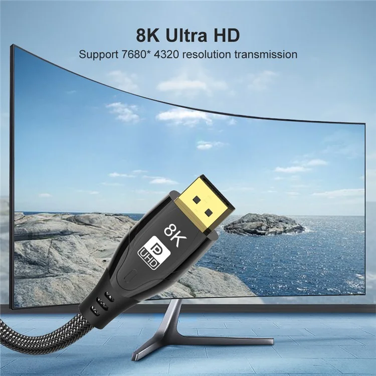 1,5 m DP auf DP 1.4 8K / 4K Ultra HD-Kabel 144 / 165 Hz Monitor TV Gaming Stereo Audio Video Kabel
