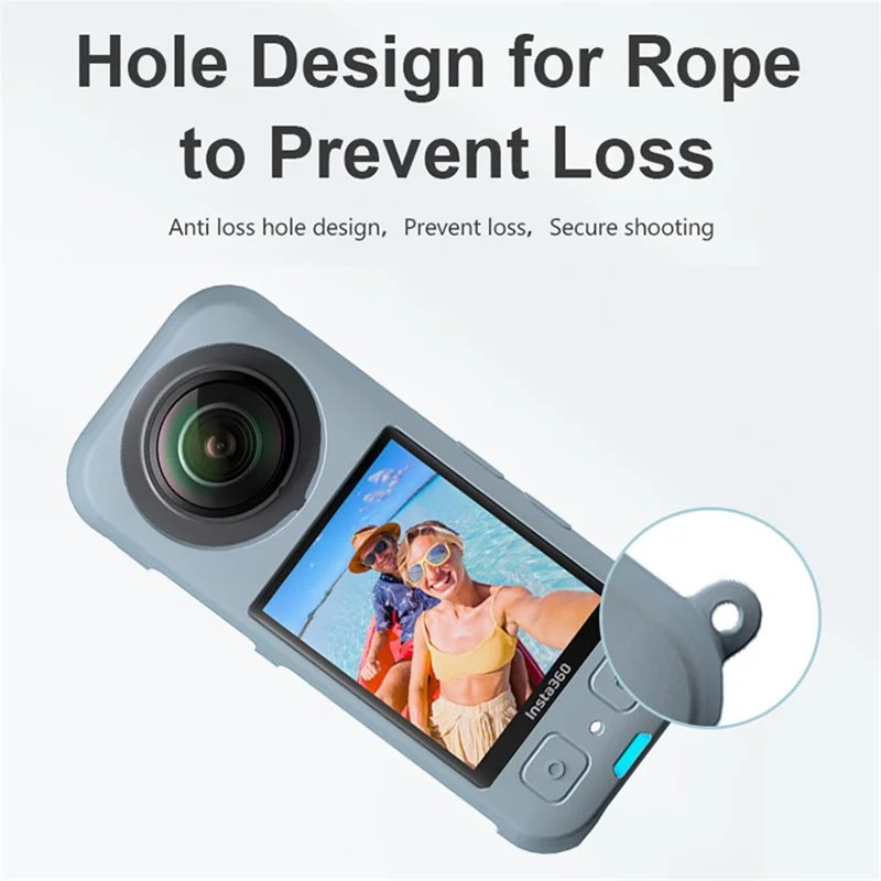 Para a Capa Protetora Insta360 X3, Caixa de Silicone Macio Resistente a Arranhões para Câmera Panorâmica - Azul