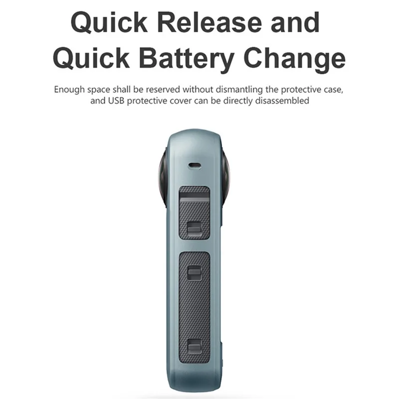 Para a Capa Protetora Insta360 X3, Caixa de Silicone Macio Resistente a Arranhões para Câmera Panorâmica - Azul