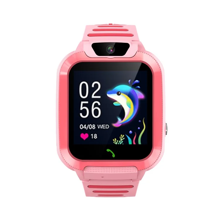 Reloj inteligente para niños DH11 de 1.44 pulgadas con pantalla táctil, WiFi, rastreador de posición LBS, llamada de video SOS y pulsera - Rosa