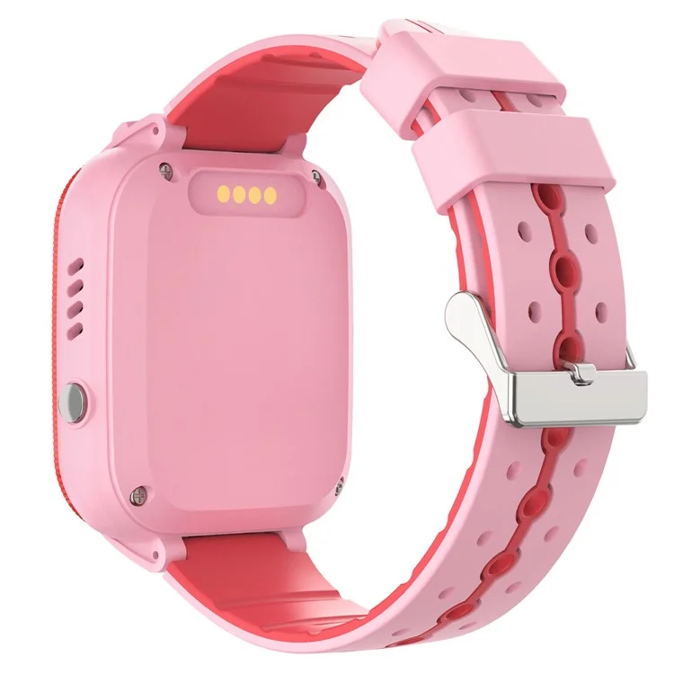 Reloj inteligente para niños DH11 de 1.44 pulgadas con pantalla táctil, WiFi, rastreador de posición LBS, llamada de video SOS y pulsera - Rosa