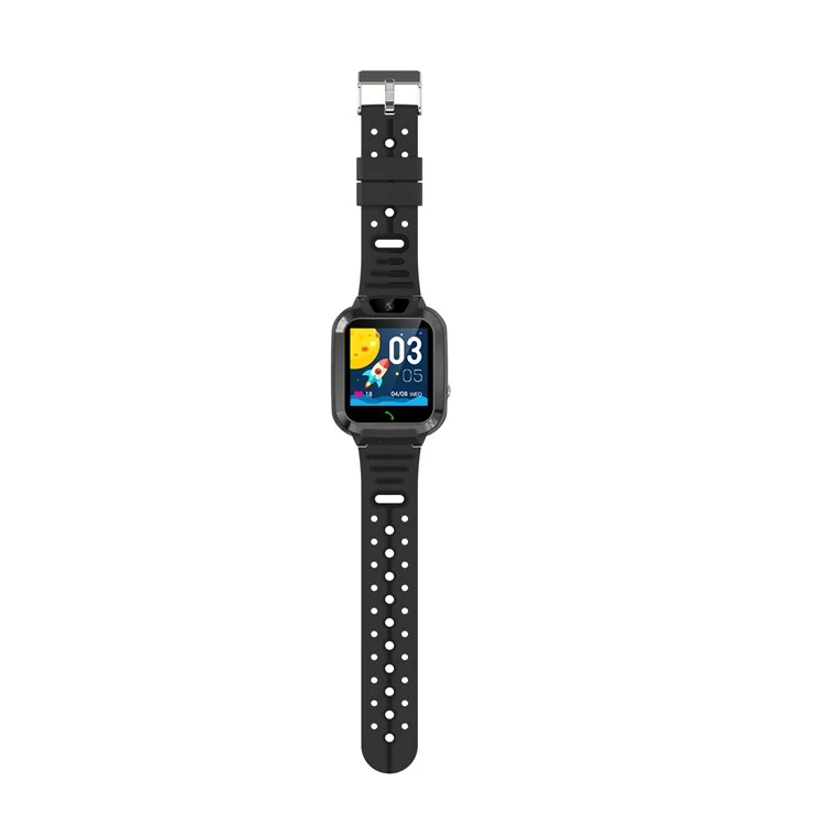 DH11 Reloj inteligente para niños de 1,44 pulgadas con pantalla táctil, 4G, WiFi, rastreador de posición LBS, SOS y videollamada - Negro