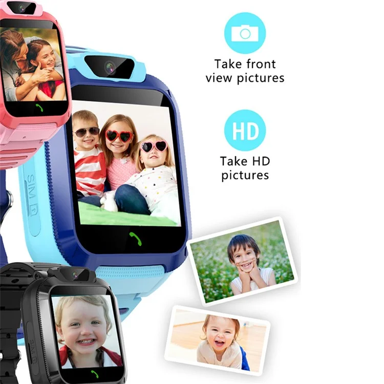 DH11 Reloj inteligente para niños de 1,44 pulgadas con pantalla táctil, 4G, WiFi, rastreador de posición LBS, SOS y videollamada - Negro