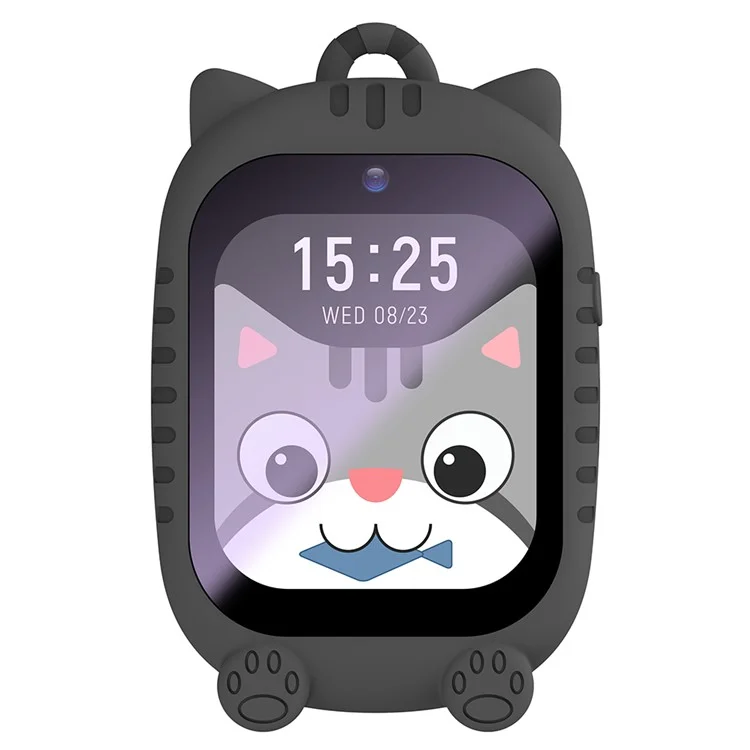 Relógio Inteligente Destacável com Tela de 1,83 polegadas K26 4G, GPS, Posicionamento, para Crianças, com Cordão + Capa de Silicone - Preto