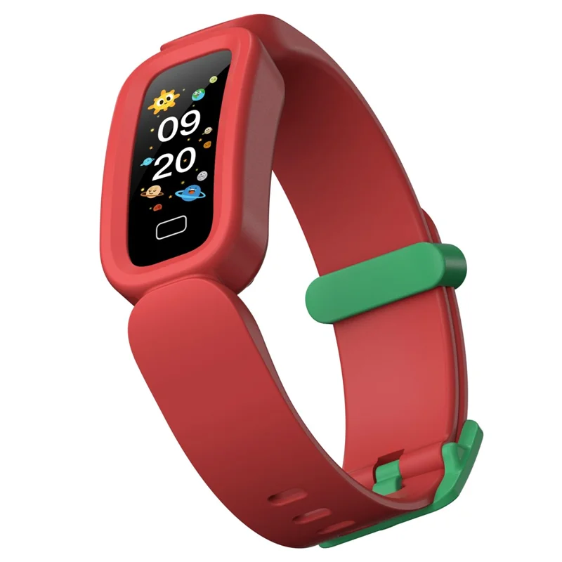 S90 0.96" Single Point Touch Smart Watch IP67 Waterproof Kids Bracelet with Heart Rate Sleep Monitoring - Rosso