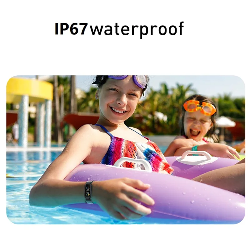 S90 0.96" Single Point Touch Smart Watch IP67 Waterproof Kids Bracelet with Heart Rate Sleep Monitoring - Rosso