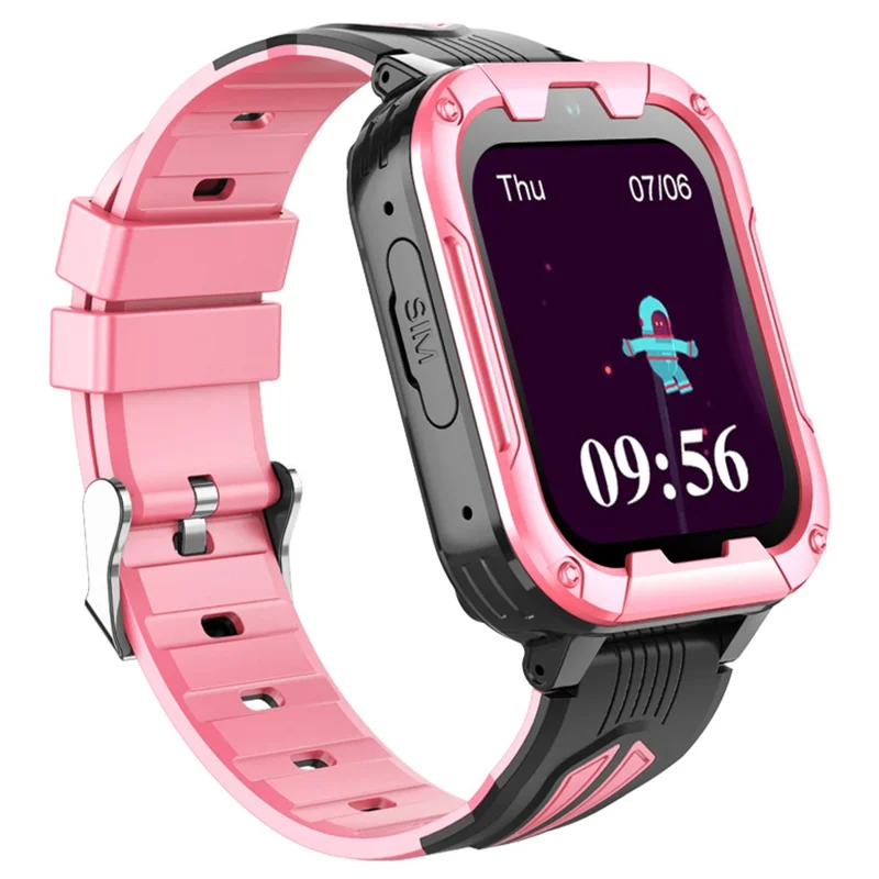 D39B Android 8.1 1+8G Children GPS Tracker Watch Kids Smart Watch Phone Support SOS, Video Call - Pink