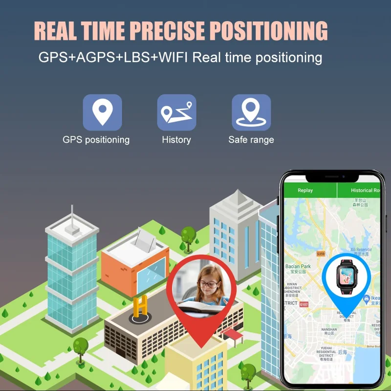 D38-2 Voice Call Alarm Clock Children Watch Android 4.4 4G Kids Smart Watch Phone GPS Tracker - Blue