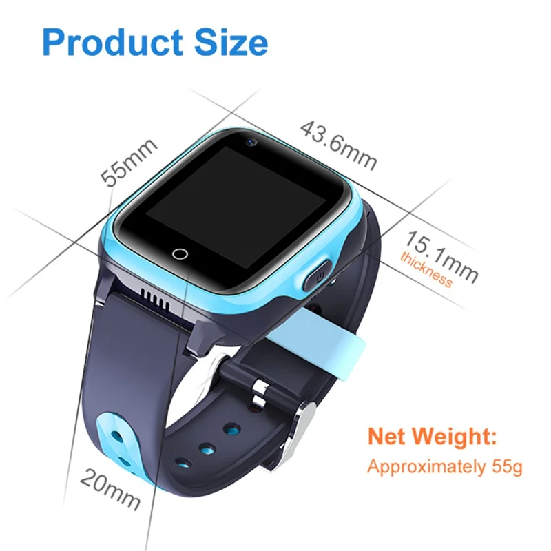 D31 Android 8.1 4G 1+8G Phone Watch Children GPS Tracker Voice Call SOS Function Kids Smart Watch - Blue