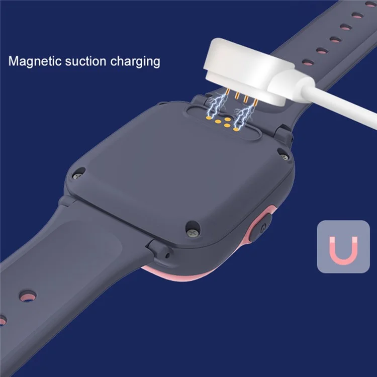 Montre intelligente 4G pour enfants D31-C à faible consommation, appel vidéo HD, chat vocal SOS - Noir