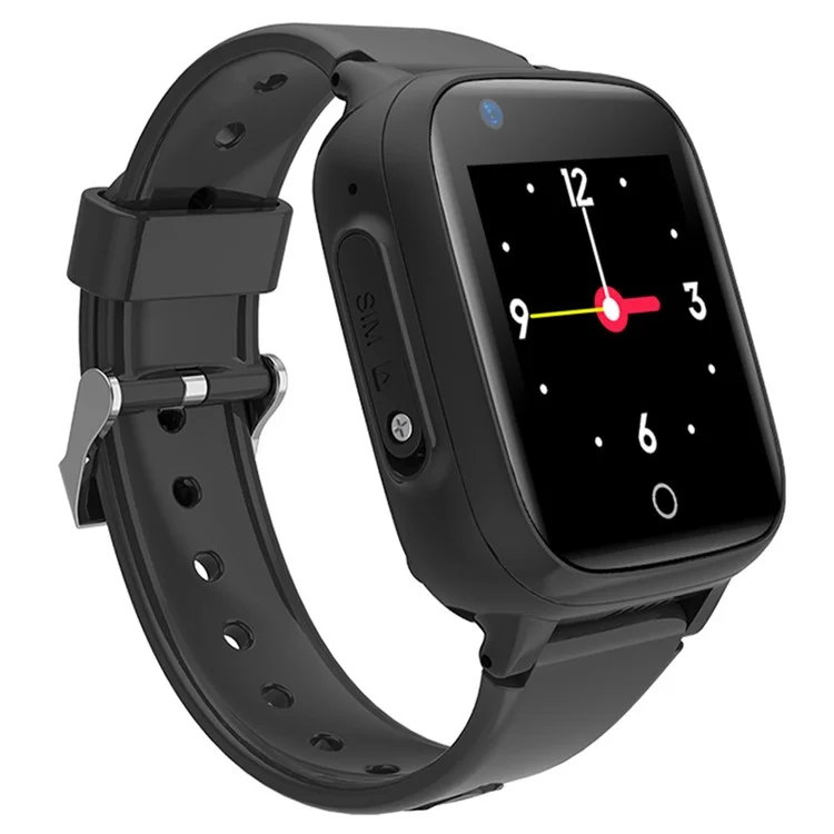 Montre intelligente 4G pour enfants D31-C à faible consommation, appel vidéo HD, chat vocal SOS - Noir