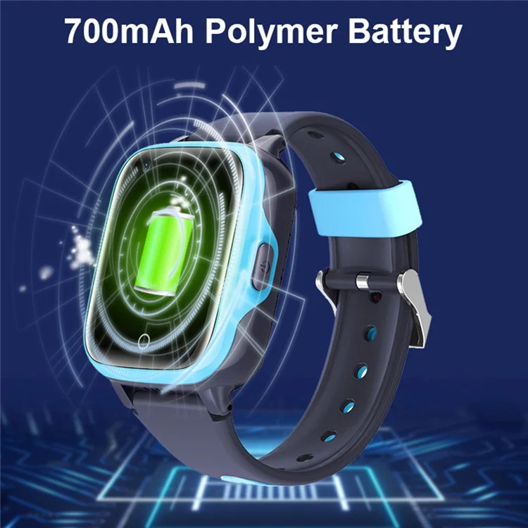 Montre intelligente 4G pour enfants D31-C à faible consommation, appel vidéo HD, chat vocal SOS - Noir