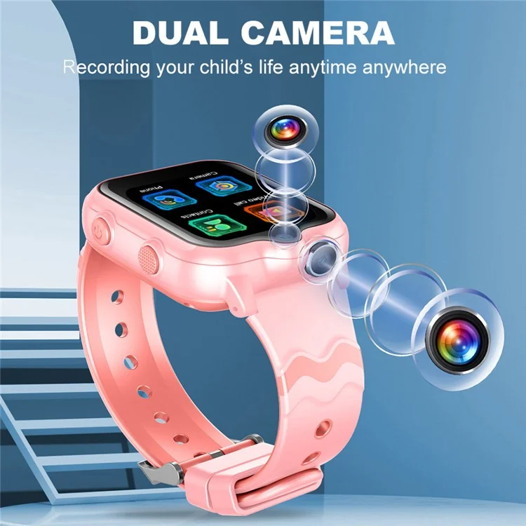 D35-C 4G Phone Kids Smart Watch GPS Tracker Zwei-Wege-Videoanruf Dual-Lens-Uhr für Kinder - Blau