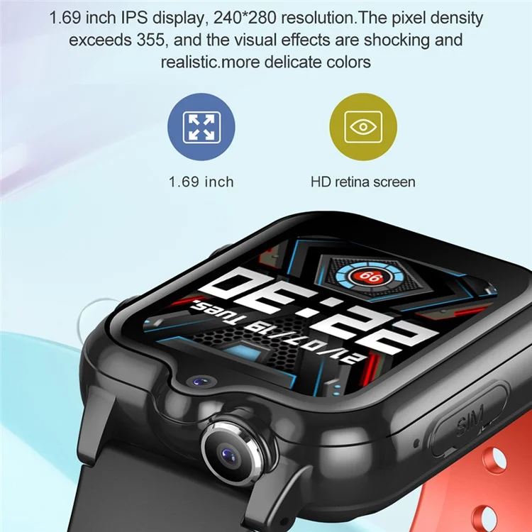 D35-C 4G Phone Kids Smart Watch GPS Tracker Zwei-Wege-Videoanruf Dual-Lens-Uhr für Kinder - Blau