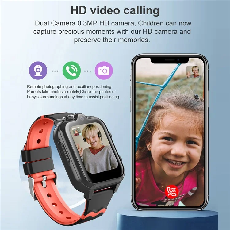D35-C 4G Phone Kids Smart Watch GPS Tracker Zwei-Wege-Videoanruf Dual-Lens-Uhr für Kinder - Blau