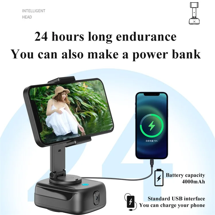 Clip de caméra pour téléphone portable Q11 avec rotation à 360 degrés et suivi automatique du visage
