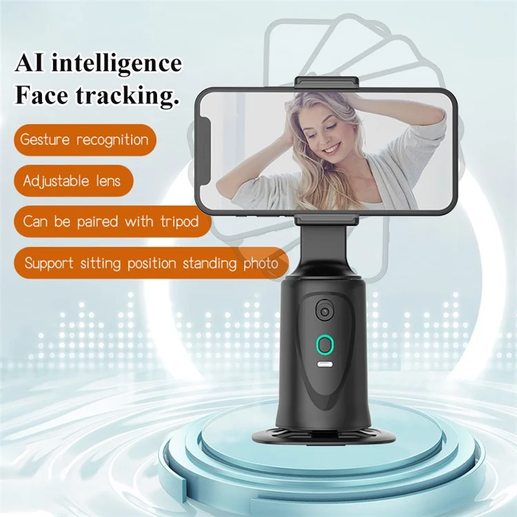 Q9 360 Graus de Rotação Inteligente AI Follow Gimbal Rastreamento Facial Suporte de Câmera de Telefone Fotografia