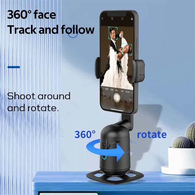 Estabilizador de Gimbal Inteligente de Dobra 360 Graus Q7 com Rastreamento Facial Portátil, Estabilizador de Mão para Transmissão ao Vivo