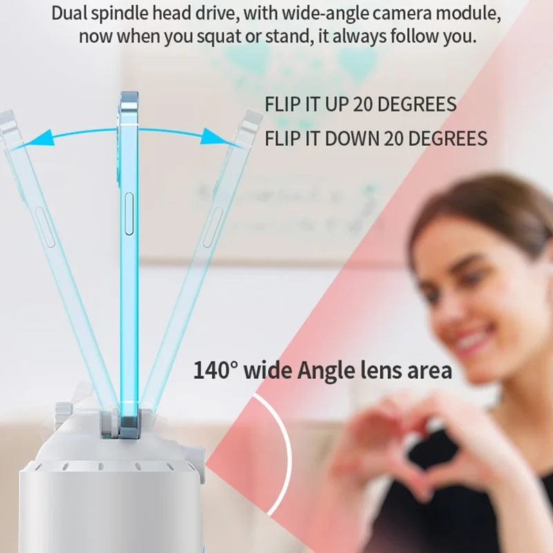 P7 AI Gesture Recognition Dual-Axis Tracking Gimbal Camera for Cell Phones, Tablets - White