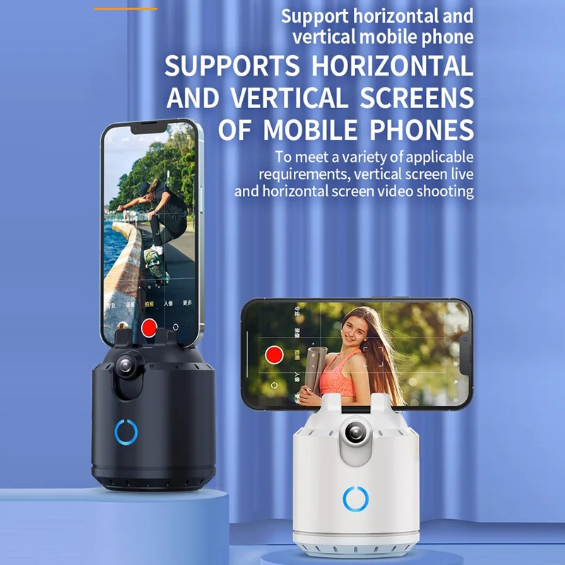 P7 AI Gesture Recognition Dual-Axis Tracking Gimbal Camera for Cell Phones, Tablets - White