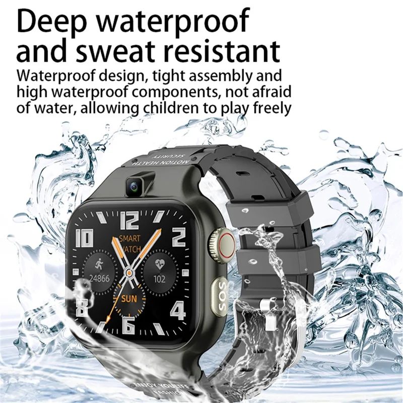 T8 1.89-Inch SOS 4G Children Smart Watch 1GB+16GB Waterproof Electric Band - Blue