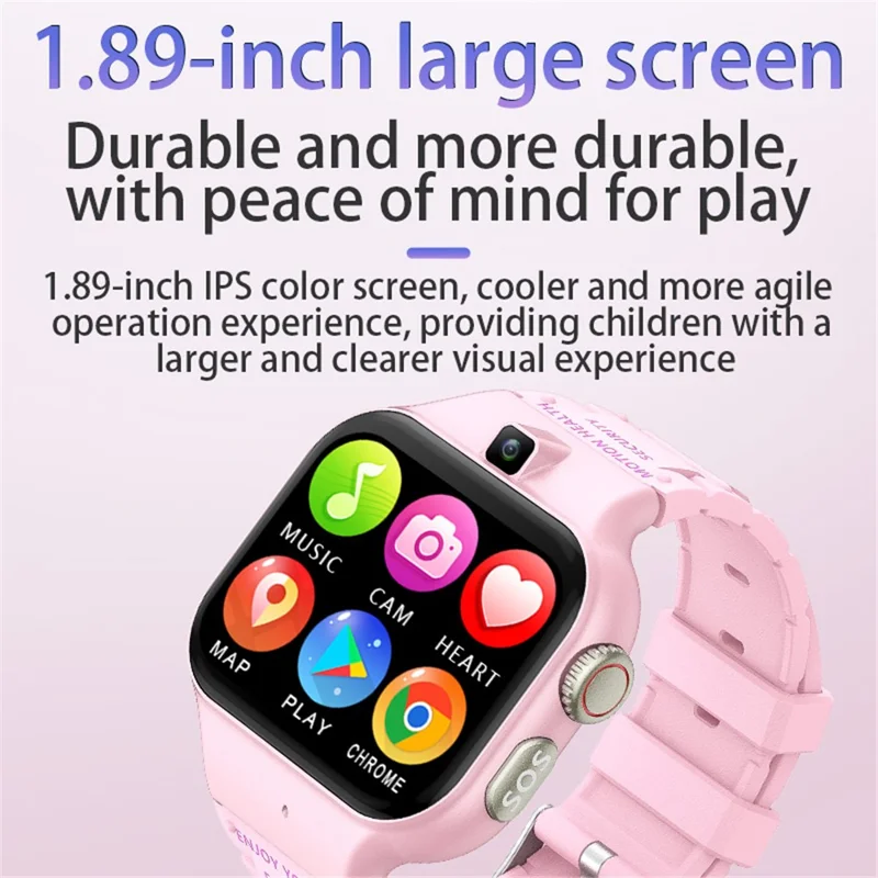 T8 1.89-Inch SOS 4G Children Smart Watch 1GB+16GB Waterproof Electric Band - Blue