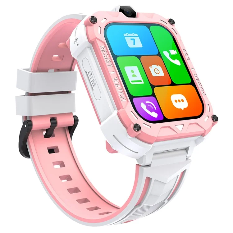 K39 4G 1.83-inch Screen Kids Smart Watch Video Calling SOS GPS Positioning Student Camera Watch - Pink