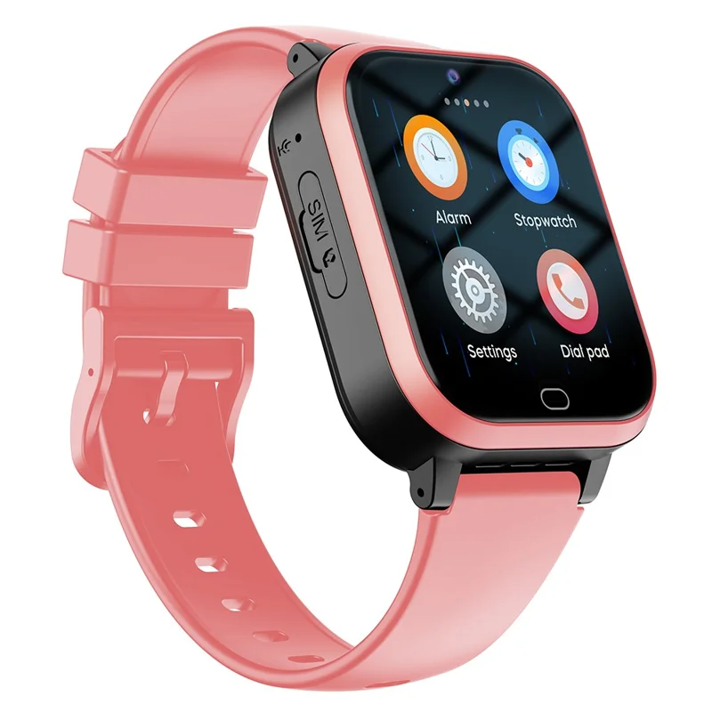 K18 HD Video Camera Voice Call Position Tracker 4G 1.69-inch Kids Smart Watch, Overseas Version - Pink