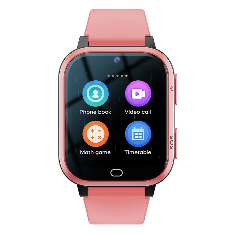 K18 HD Video Camera Voice Call Position Tracker 4G 1.69-inch Kids Smart Watch, Overseas Version - Pink