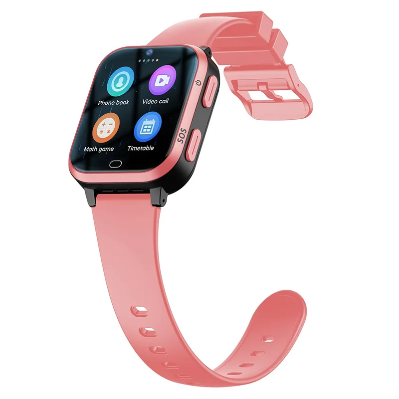 K18 HD Video Camera Voice Call Position Tracker 4G 1.69-inch Kids Smart Watch, Overseas Version - Pink