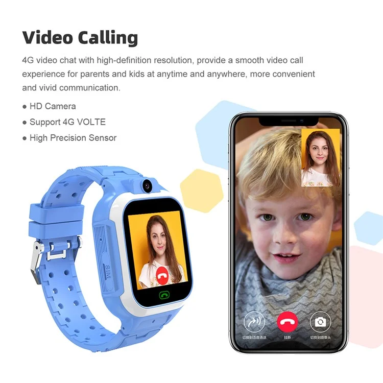 DH15 1.4-Inch Screen Voice Call Kids Smart Bracelet SOS 4G Phone Watch for Children - Pink