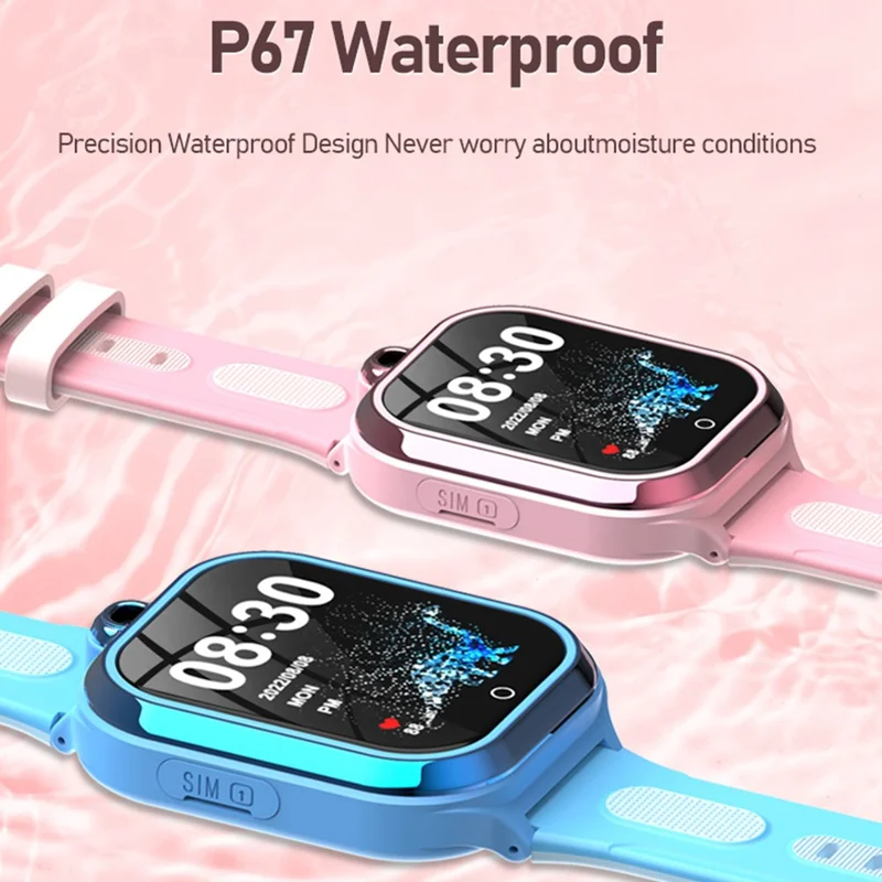 DH02 1.85-inch Kids 4G Smart Watch 1+8G Video Calling SOS Children Camera Watch - Pink