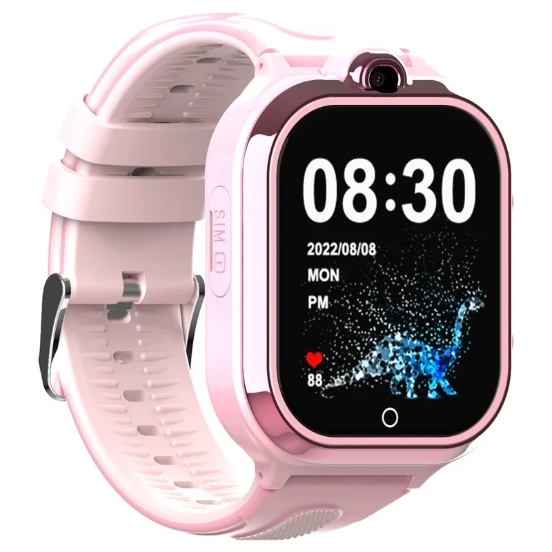 DH02 1.85-inch Kids 4G Smart Watch 1+8G Video Calling SOS Children Camera Watch - Pink