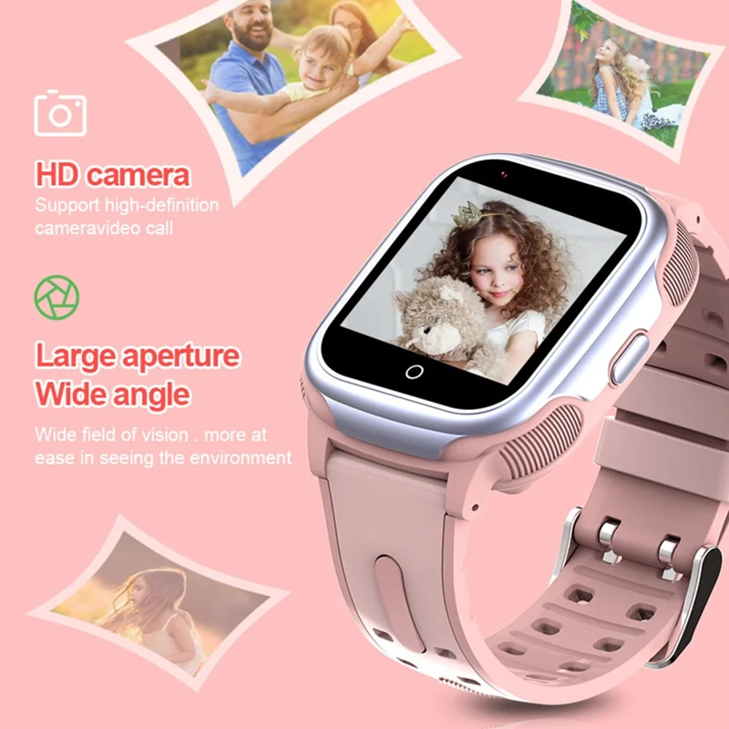 DH03 4G 1.44-inch Screen Kids Smart Watch 1+8G Safe GPS Tracker Watch with SOS Alerts - Black