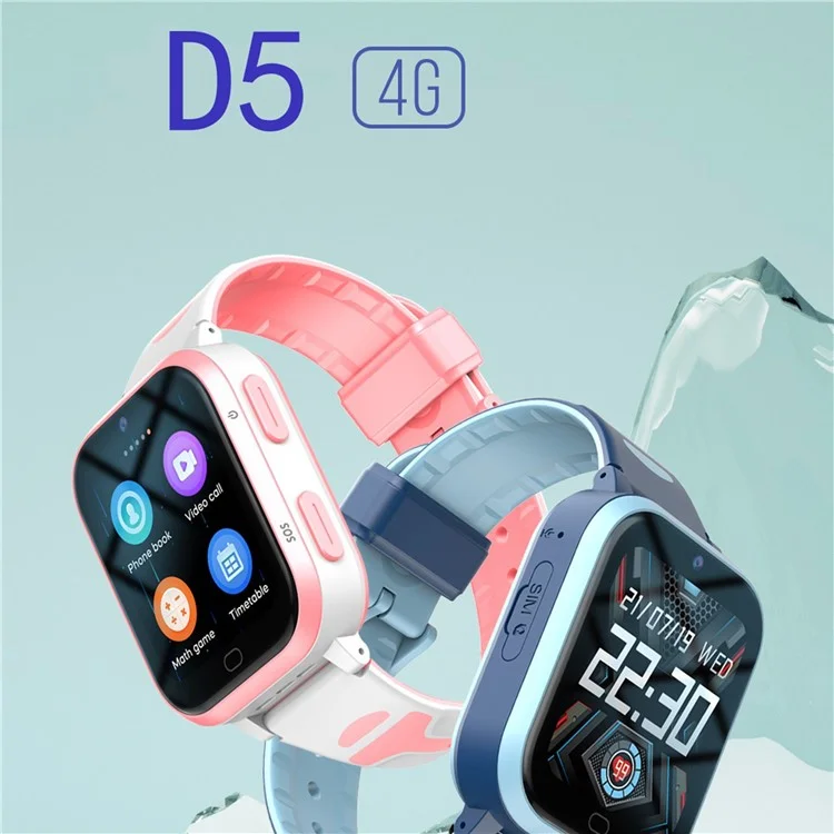 D5 1,69-zoll-hd-kamera Video Call Position Tracker Android 8.1 4G Kids Smart Watch - Blau