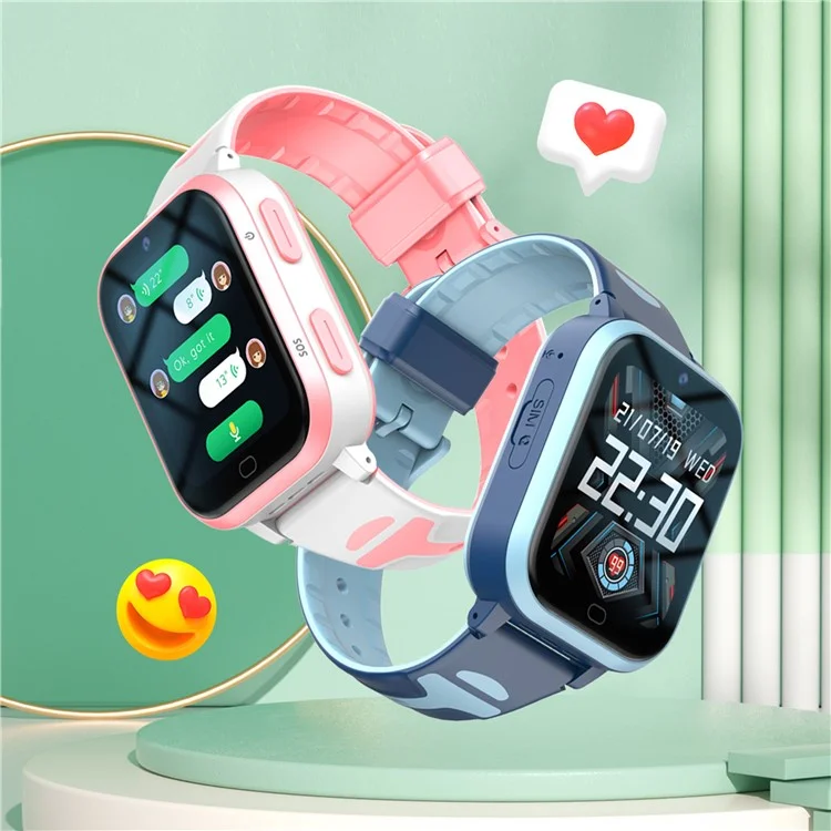 D5 1,69-zoll-hd-kamera Video Call Position Tracker Android 8.1 4G Kids Smart Watch - Blau