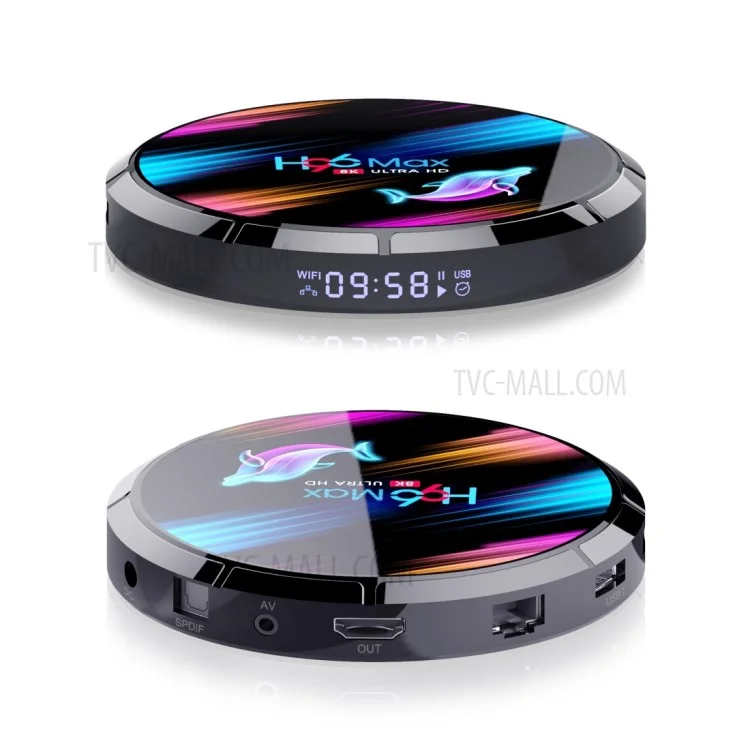 H96 Max Android 9.0 Amlogic S905X3 Quad Core Bluetooth TV Box WiFi Media Player 4+64GB - Plugue da ue