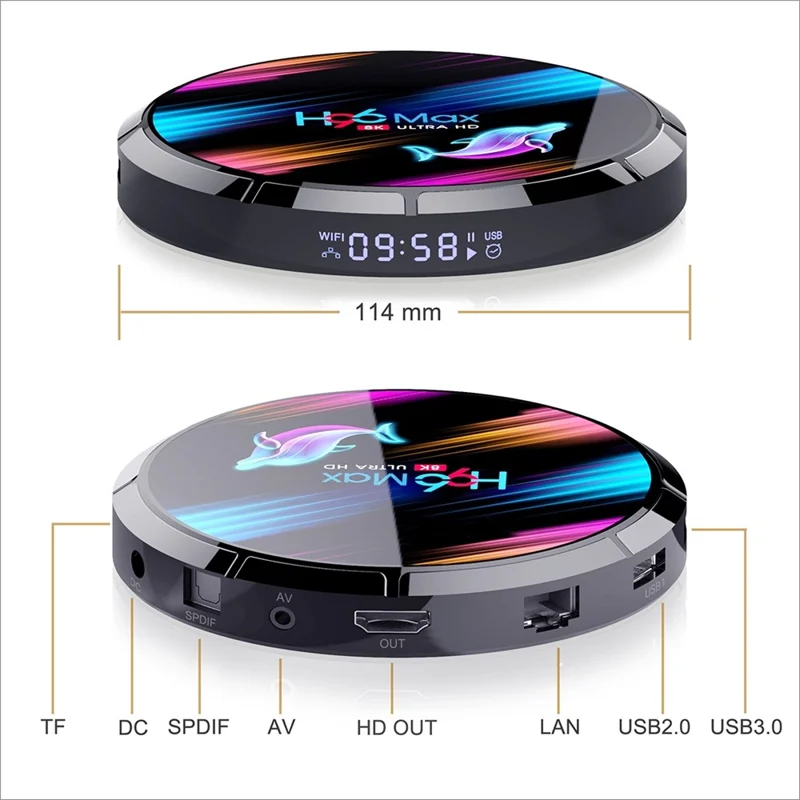 H96 Max X3 8K TV Box Android 9.0 4GB RAM 128GB ROM Amlogic S905X3 Set Top Box with Dual Band Wi-Fi  - AU Plug