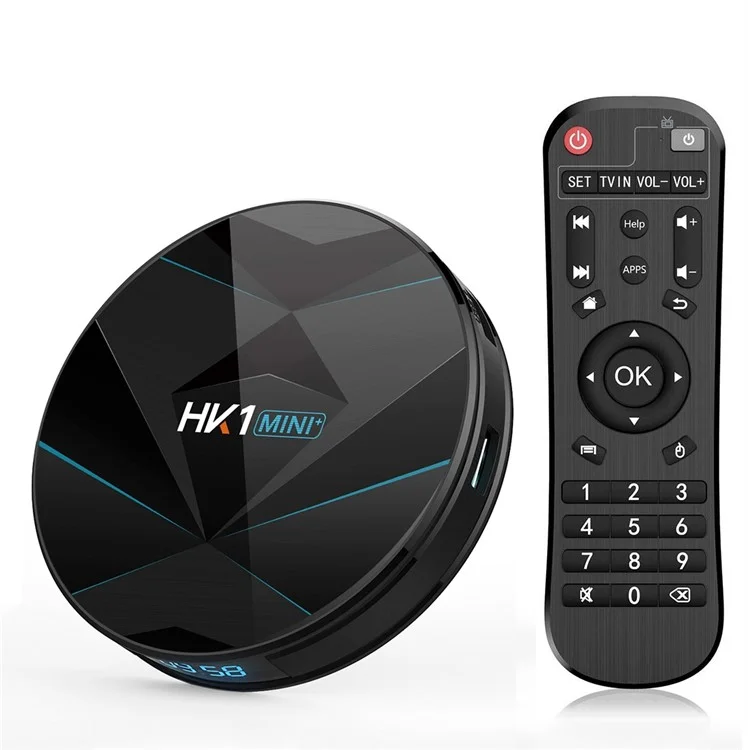 HK1mini + Android 9.0 RK3318 Quad Core Bluetooth TV WiFi Media Player 2 + 16GB - EUA Plug.