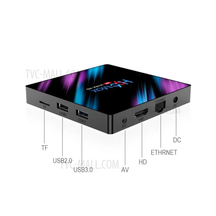 Boîte TV intelligente H96 Max-3318 Android 9.0 4 Go de RAM 64 Go de ROM Wifi double bande BT4.0 4K Set Top Box - Prise US